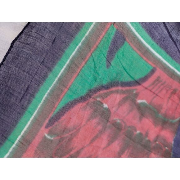XL Toucan Palm Tree Sheer Scarf 48.5" X 68.5"  Designer Style Tropical READ FLAW - Picture 13 of 16
